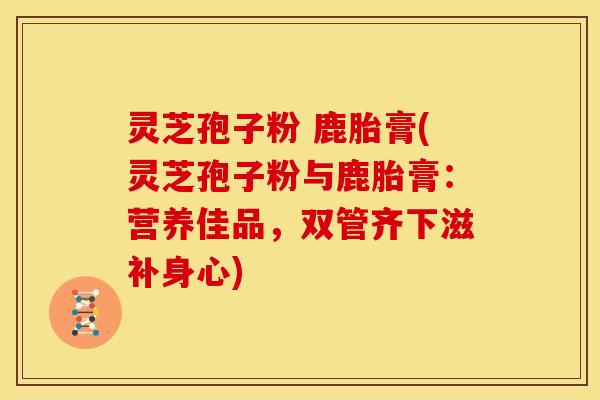 灵芝孢子粉 鹿胎膏(灵芝孢子粉与鹿胎膏：营养佳品，双管齐下滋补身心)