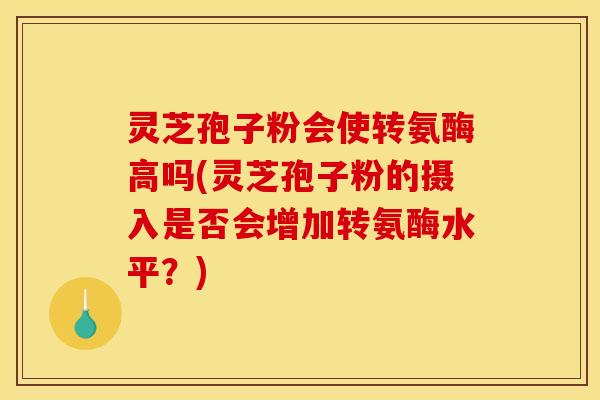 灵芝孢子粉会使转氨酶高吗(灵芝孢子粉的摄入是否会增加转氨酶水平？)