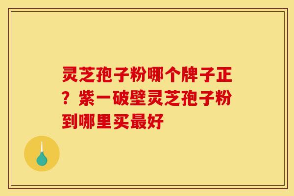 灵芝孢子粉哪个牌子正？紫一破壁灵芝孢子粉到哪里买好