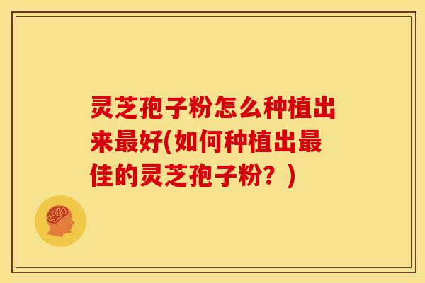灵芝孢子粉怎么种植出来好(如何种植出佳的灵芝孢子粉？)