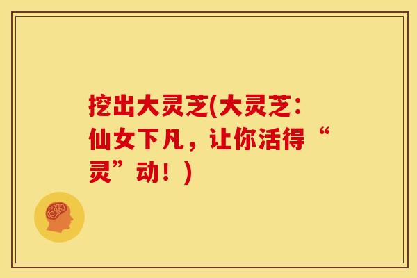 挖出大灵芝(大灵芝：仙女下凡，让你活得“灵”动！)