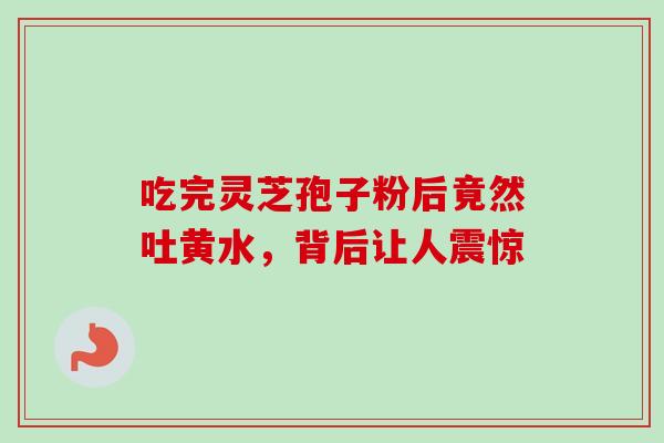 吃完灵芝孢子粉后竟然吐黄水，背后让人震惊