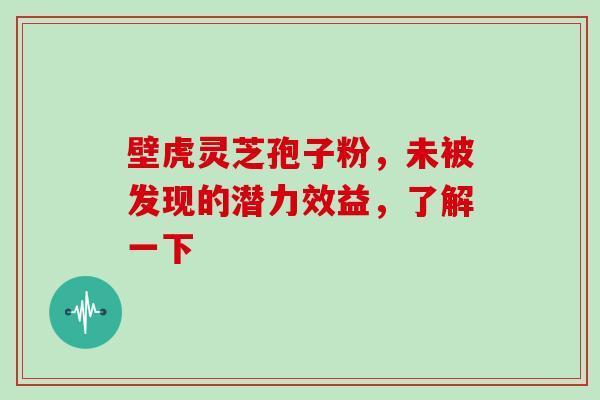 壁虎灵芝孢子粉，未被发现的潜力效益，了解一下