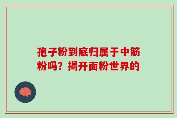 孢子粉到底归属于中筋粉吗？揭开面粉世界的