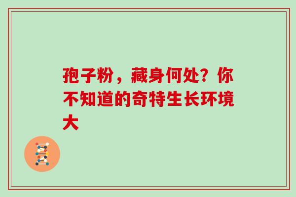 孢子粉，藏身何处？你不知道的奇特生长环境大