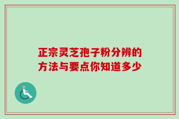正宗灵芝孢子粉分辨的方法与要点你知道多少