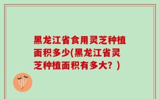 黑龙江省食用灵芝种植面积多少(黑龙江省灵芝种植面积有多大？)