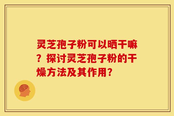 灵芝孢子粉可以晒干嘛?探讨灵芝孢子粉的干燥方法及其作用? 灵芝孢子粉可以晒干嘛?探讨灵芝孢子粉的干燥方法及其作用?