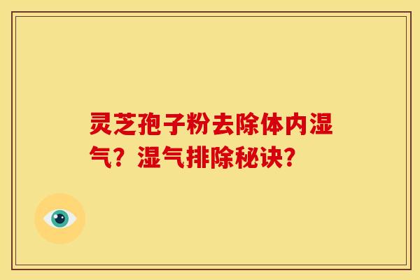灵芝孢子粉去除体内湿气?湿气排除秘诀? 灵芝孢子粉去除体内湿气?湿气排除秘诀?