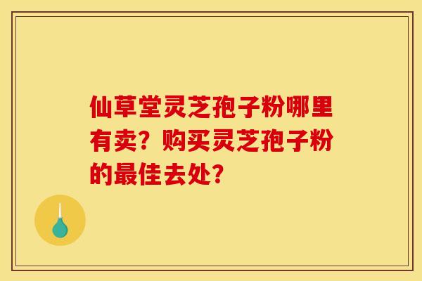 仙草堂灵芝孢子粉哪里有卖？购买灵芝孢子粉的佳去处？
