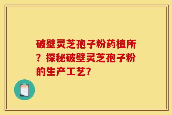 破壁灵芝孢子粉药植所？探秘破壁灵芝孢子粉的生产工艺？