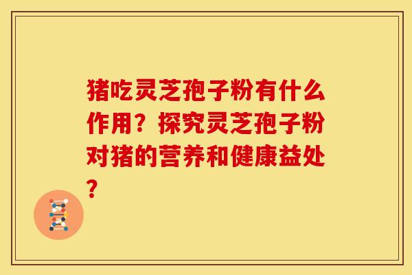 猪吃灵芝孢子粉有什么作用?探究灵芝孢子粉对猪的营养和健康益处? 猪吃灵芝孢子粉有什么作用?探究灵芝孢子粉对猪的营养和健康益处?