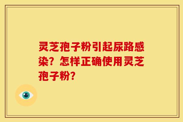 灵芝孢子粉引起尿路？怎样正确使用灵芝孢子粉？