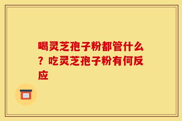 喝灵芝孢子粉都管什么？吃灵芝孢子粉有何反应