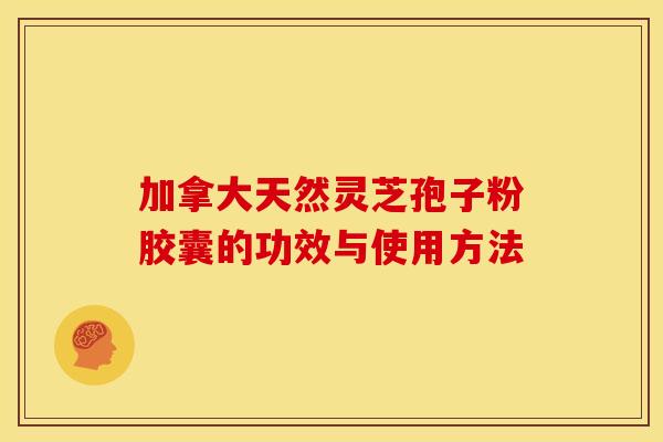 加拿大天然灵芝孢子粉胶囊的功效与使用方法