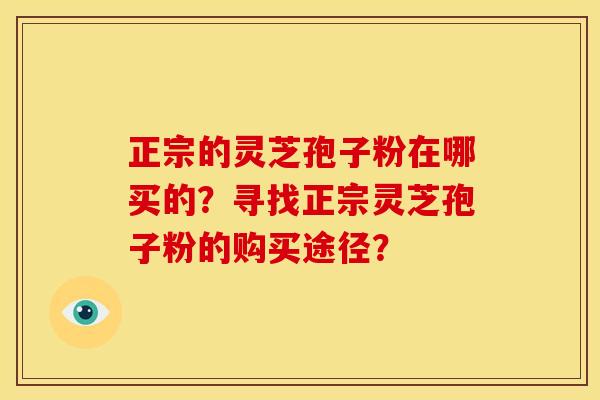 正宗的灵芝孢子粉在哪买的?寻找正宗灵芝孢子粉的购买途径? 正宗的灵芝孢子粉在哪买的?寻找正宗灵芝孢子粉的购买途径?