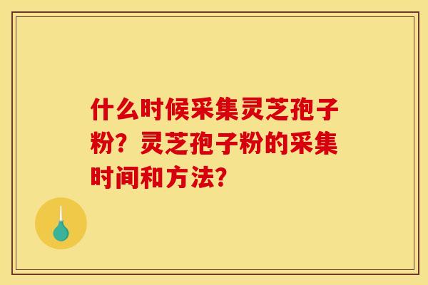 什么时候采集灵芝孢子粉?灵芝孢子粉的采集时间和方法? 什么时候采集灵芝孢子粉?灵芝孢子粉的采集时间和方法?