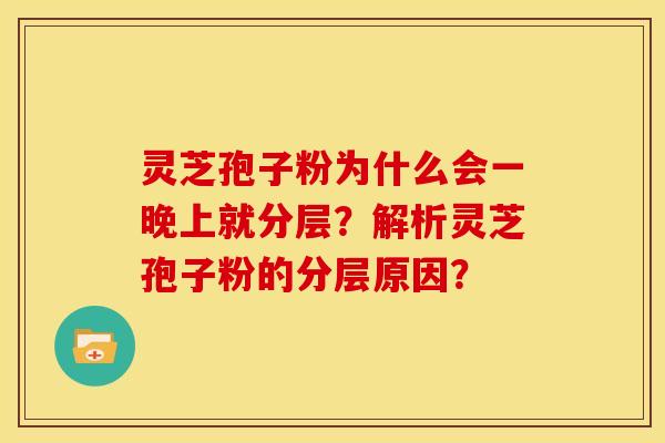 灵芝孢子粉为什么会一晚上就分层?解析灵芝孢子粉的分层原因? 灵芝孢子粉为什么会一晚上就分层?解析灵芝孢子粉的分层原因?