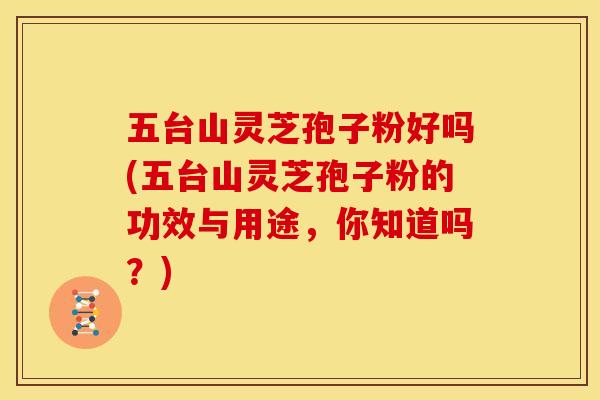 五台山灵芝孢子粉好吗(五台山灵芝孢子粉的功效与用途,你知道吗?) 五台山灵芝孢子粉好吗(五台山灵芝孢子粉的功效与用途,你知道吗?)