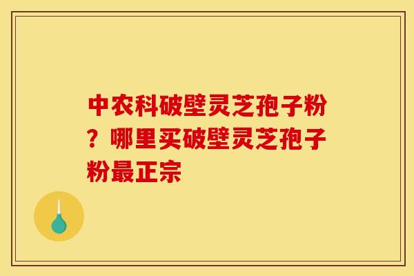 中农科破壁灵芝孢子粉？哪里买破壁灵芝孢子粉正宗