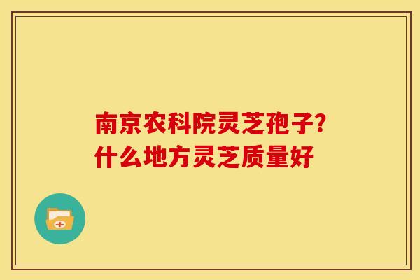 南京农科院灵芝孢子?什么地方灵芝质量好 南京农科院灵芝孢子?什么地方灵芝质量好