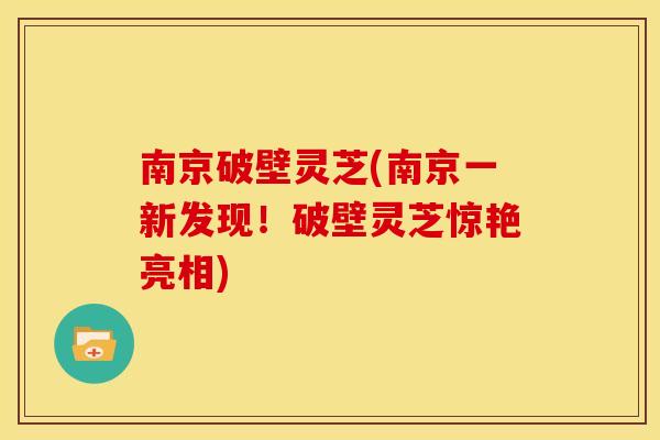 南京破壁灵芝(南京一新发现!破壁灵芝惊艳亮相) 南京破壁灵芝(南京一新发现!破壁灵芝惊艳亮相)