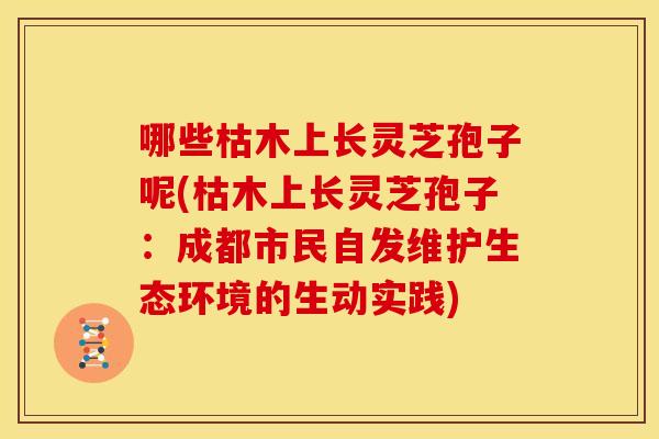哪些枯木上长灵芝孢子呢(枯木上长灵芝孢子:成都市民自发维护生态环境的生动实践) 哪些枯木上长灵芝孢子呢(枯木上长灵芝孢子:成都市民自发维护生态环境的生动实践)