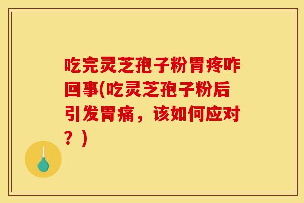 吃完灵芝孢子粉胃疼咋回事(吃灵芝孢子粉后引发胃痛,该如何应对?) 吃完灵芝孢子粉胃疼咋回事(吃灵芝孢子粉后引发胃痛,该如何应对?)