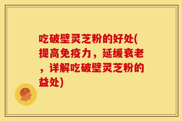 吃破壁灵芝粉的好处(提高免疫力，延缓，详解吃破壁灵芝粉的益处)