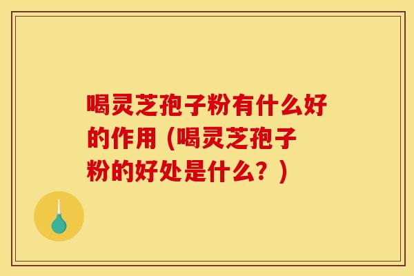 喝灵芝孢子粉有什么好的作用 (喝灵芝孢子粉的好处是什么?) 喝灵芝孢子粉有什么好的作用 (喝灵芝孢子粉的好处是什么?)