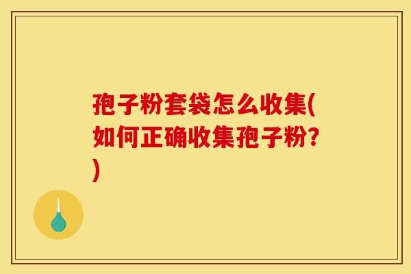 孢子粉套袋怎么收集(如何正确收集孢子粉?) 孢子粉套袋怎么收集(如何正确收集孢子粉?)