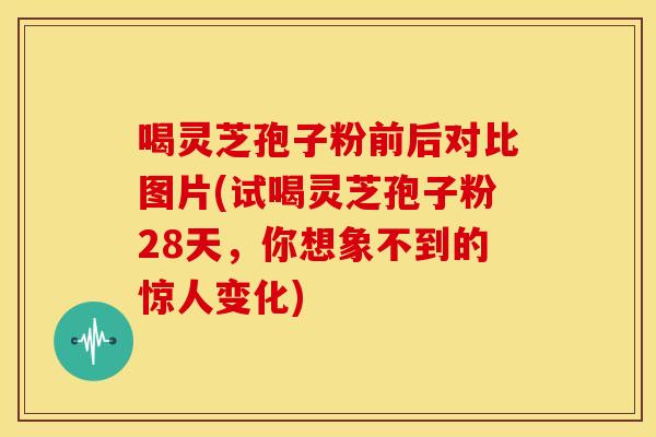 喝灵芝孢子粉前后对比图片(试喝灵芝孢子粉28天,你想象不到的惊人变化) 喝灵芝孢子粉前后对比图片(试喝灵芝孢子粉28天,你想象不到的惊人变化)