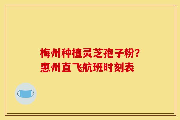 梅州种植灵芝孢子粉?惠州直飞航班时刻表 梅州种植灵芝孢子粉?惠州直飞航班时刻表