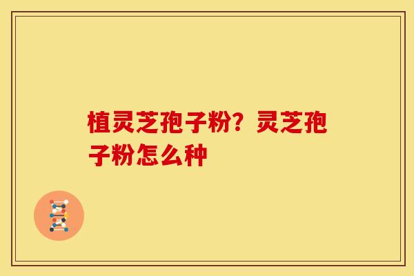 植灵芝孢子粉？灵芝孢子粉怎么种