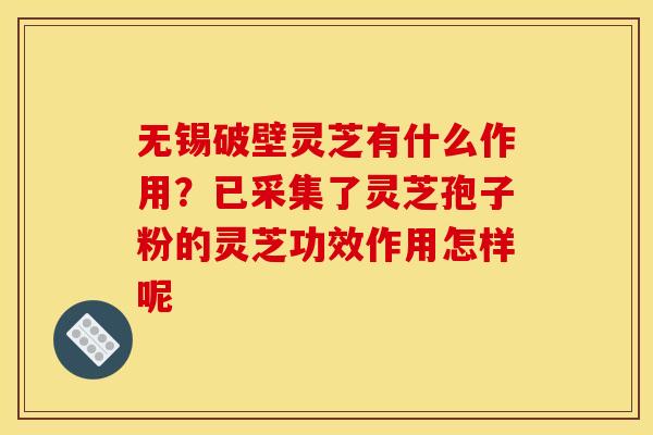 无锡破壁灵芝有什么作用?已采集了灵芝孢子粉的灵芝功效作用怎样呢 无锡破壁灵芝有什么作用?已采集了灵芝孢子粉的灵芝功效作用怎样呢