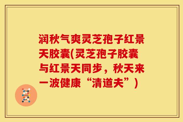 润秋气爽灵芝孢子红景天胶囊(灵芝孢子胶囊与红景天同步,秋天来一波健康“清道夫”) 润秋气爽灵芝孢子红景天胶囊(灵芝孢子胶囊与红景天同步,秋天来一波健康“清道夫”)