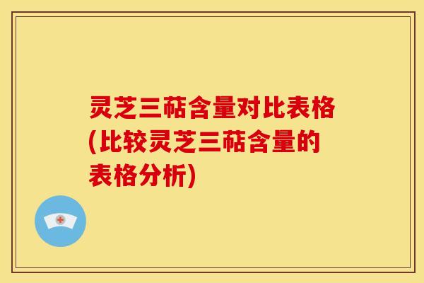 灵芝三萜含量对比表格(比较灵芝三萜含量的表格分析) 灵芝三萜含量对比表格(比较灵芝三萜含量的表格分析)