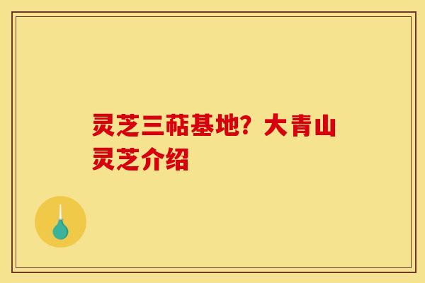 灵芝三萜基地?大青山灵芝介绍 灵芝三萜基地?大青山灵芝介绍