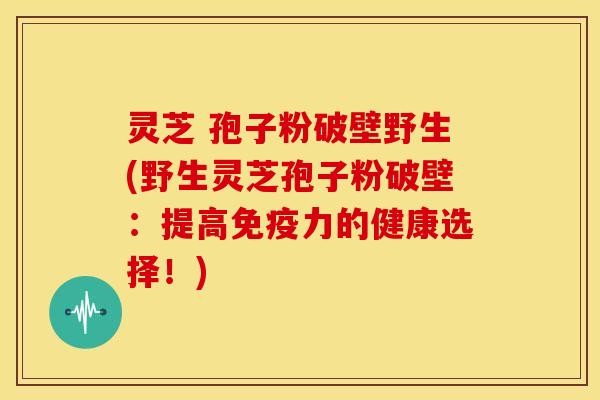 灵芝 孢子粉破壁野生(野生灵芝孢子粉破壁：提高免疫力的健康选择！)