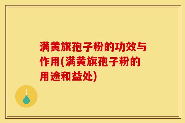 满黄旗孢子粉的功效与作用(满黄旗孢子粉的用途和益处) 满黄旗孢子粉的功效与作用(满黄旗孢子粉的用途和益处)