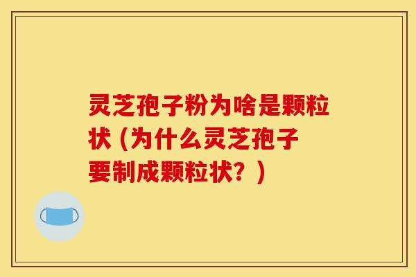 灵芝孢子粉为啥是颗粒状 (为什么灵芝孢子要制成颗粒状？)
