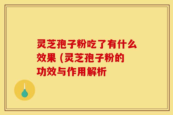 灵芝孢子粉吃了有什么效果 (灵芝孢子粉的功效与作用解析