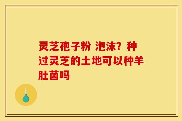 灵芝孢子粉 泡沫？种过灵芝的土地可以种羊肚菌吗