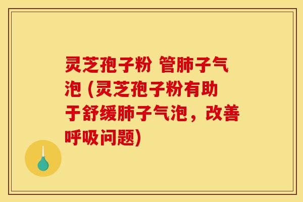 灵芝孢子粉 管子气泡 (灵芝孢子粉有助于舒缓子气泡,改善问题) 灵芝孢子粉 管子气泡 (灵芝孢子粉有助于舒缓子气泡,改善问题)