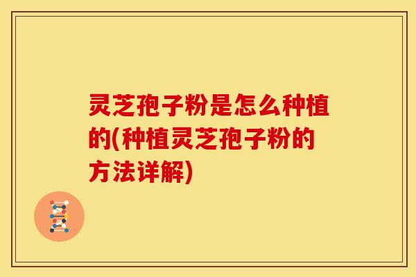 灵芝孢子粉是怎么种植的(种植灵芝孢子粉的方法详解)