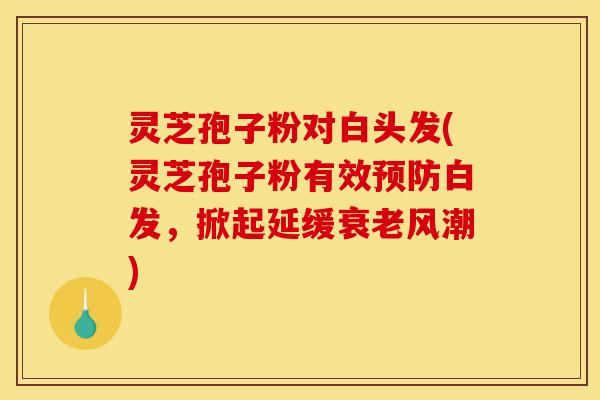 灵芝孢子粉对白头发(灵芝孢子粉有效白发,掀起延缓风潮) 灵芝孢子粉对白头发(灵芝孢子粉有效白发,掀起延缓风潮)