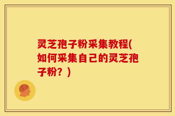 灵芝孢子粉采集教程(如何采集自己的灵芝孢子粉?) 灵芝孢子粉采集教程(如何采集自己的灵芝孢子粉?)