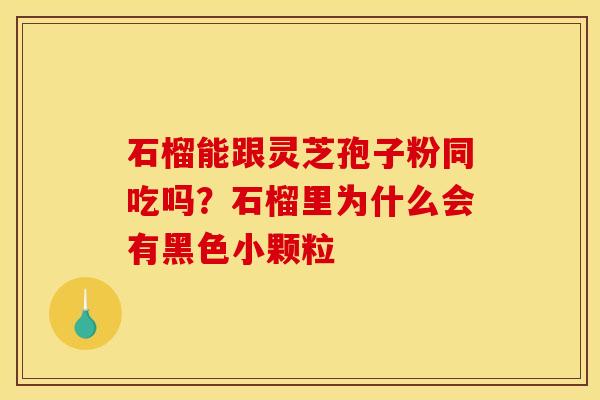 石榴能跟灵芝孢子粉同吃吗?石榴里为什么会有黑色小颗粒 石榴能跟灵芝孢子粉同吃吗?石榴里为什么会有黑色小颗粒
