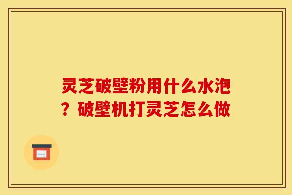 灵芝破壁粉用什么水泡？破壁机打灵芝怎么做