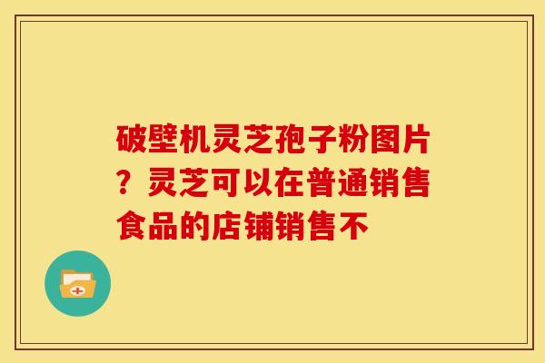 破壁机灵芝孢子粉图片?灵芝可以在普通销售食品的店铺销售不 破壁机灵芝孢子粉图片?灵芝可以在普通销售食品的店铺销售不